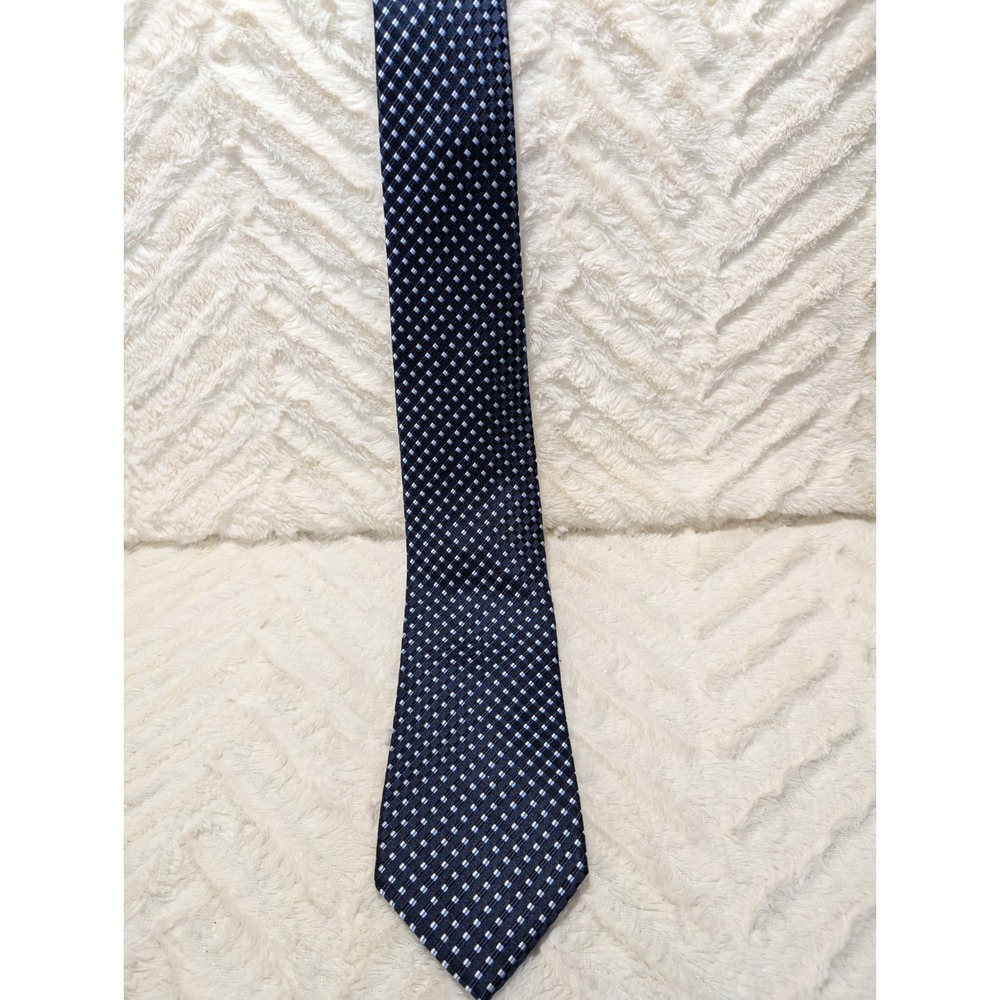 jones new york mens ties Navy And Royal Blue  White & Sky Blue Dimonds Design 4"